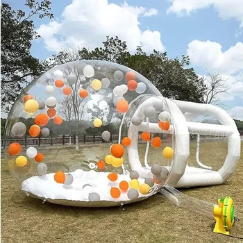 Outdoor Transparent Inflatable Bubble Tent Heated Inflatable Bubble  Dome Tent With Balloons