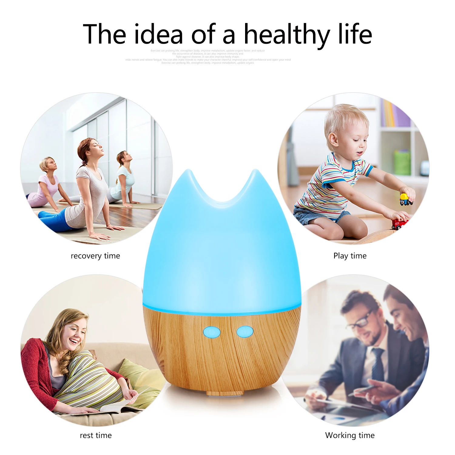 Wood Mini Humidifier Colorful Ultrasonic Humidifier Dinosaur Egg Humidifier for Hotel Bedroom