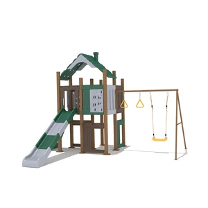Commercial Children's Outdoor Playground Equipment Uv-proof Tree House & Sports Slide for Home Garden or Adventure Park Use