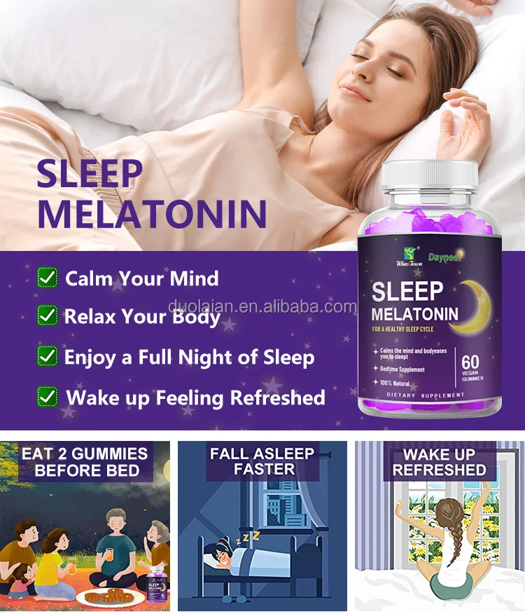 Private Label Hot Selling Melatonin Gummy Vegan Kids Bears Melatonin ...