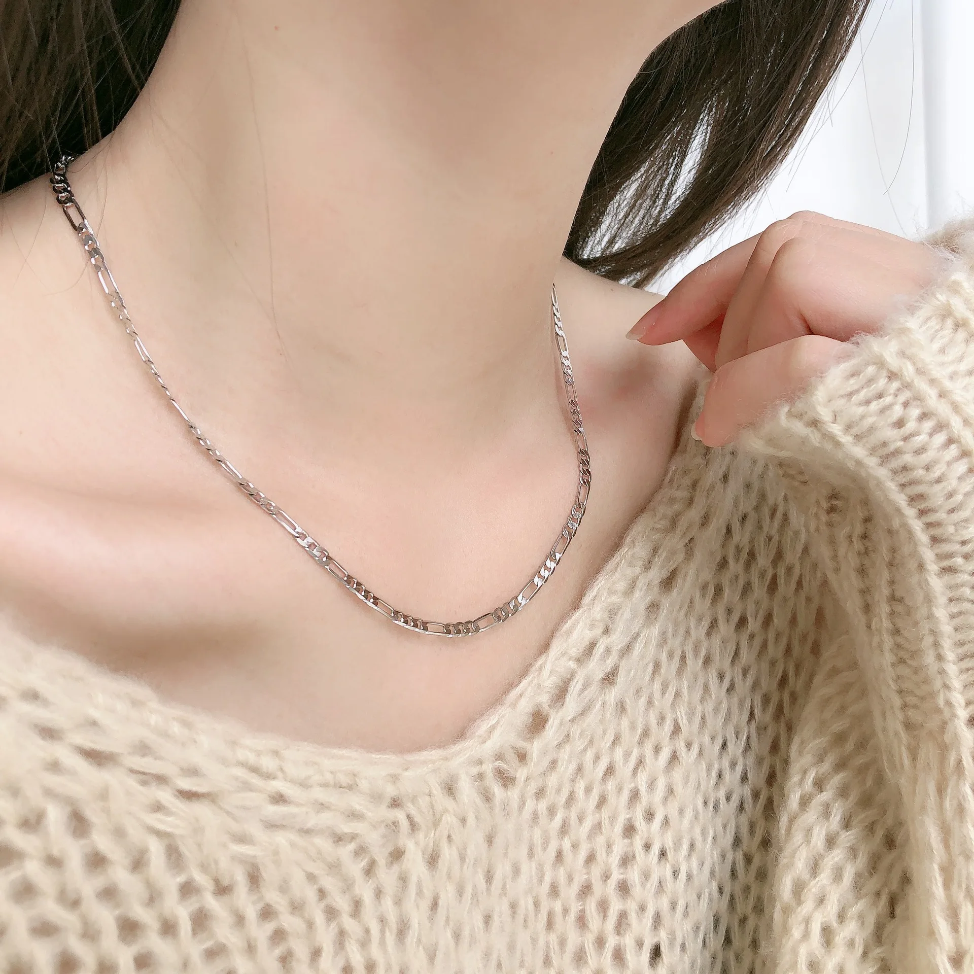 Joyever Trendy Dainty Necklace Chain 925 Sterling Silver Figaro Chain Necklace For Women Buy