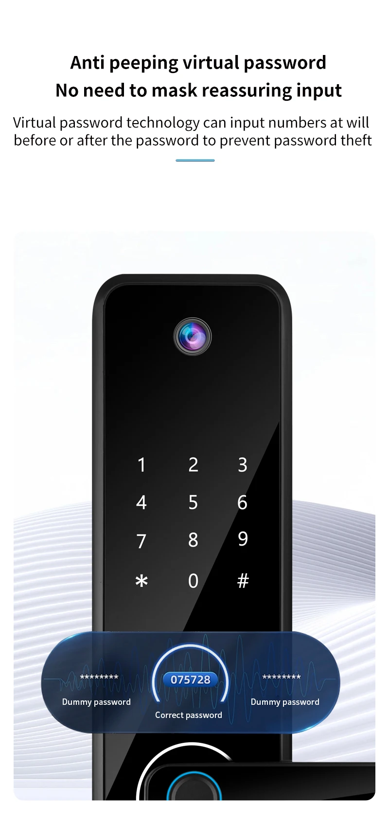 Qleung S802Pro HD Camera Intelligent Fingerprint IC Card Key with WiFi Connectivity Smart Home Tuya Door Lock 7