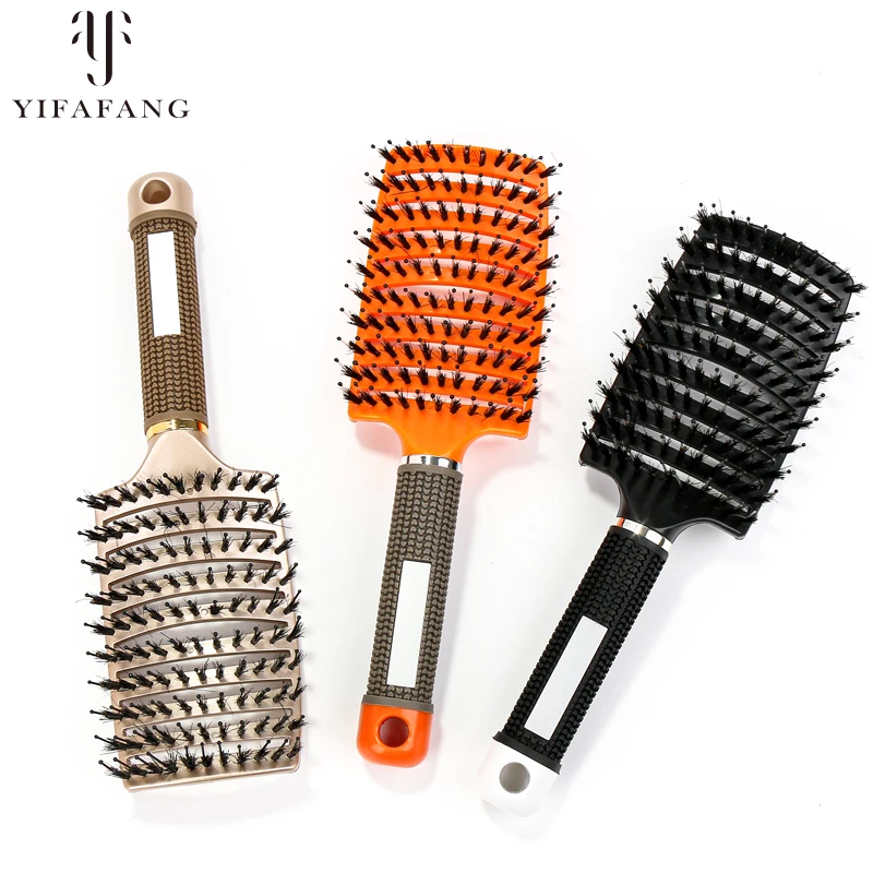 Classic Heatresistant Curved Ventilated Hair Brush With Nylon Ball Tip