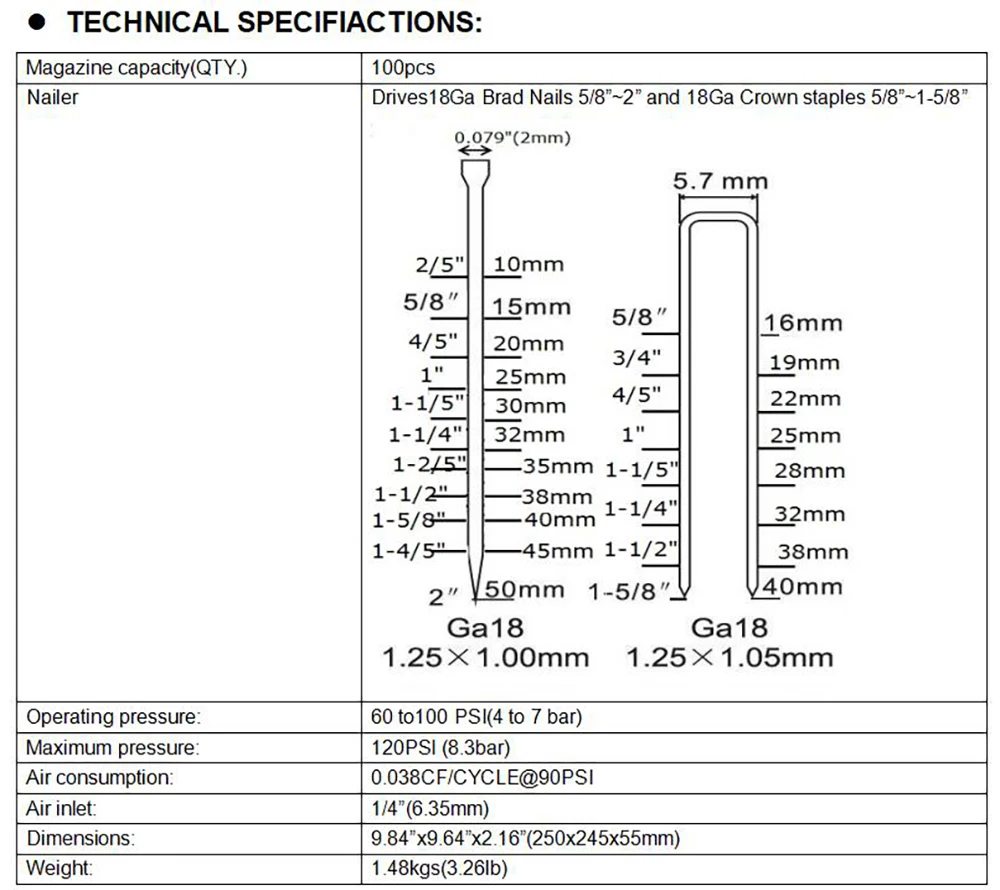 Rongpeng Sf5040 2 In 1 Brad Nailer Stapler18 Ga Air Nail Gun Buy Brad