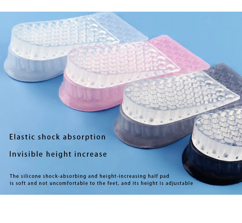 Silicone Height Increasing Insoles Invisible Half Shoe Pads