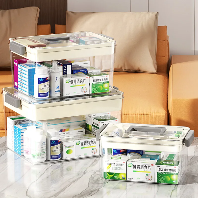 Newest MultiFunctional Large Capacity  Plastic First Aid Kit Container Family Emergency Medicine Storage Organizer