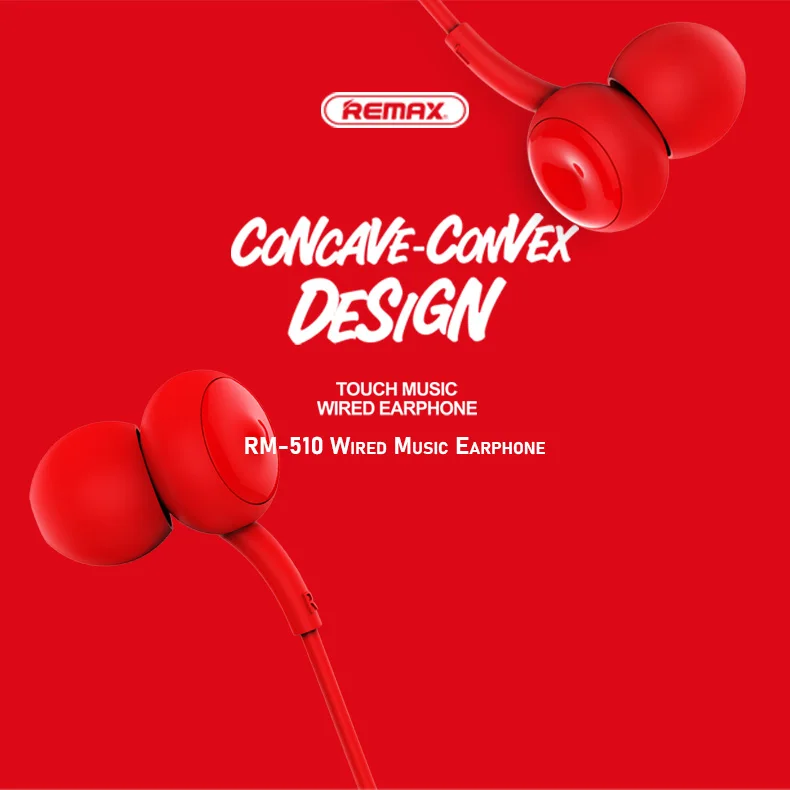 Remax Join Us Rm-510 Original Universal Colorful Earbuds Wired Tactile  Earphone