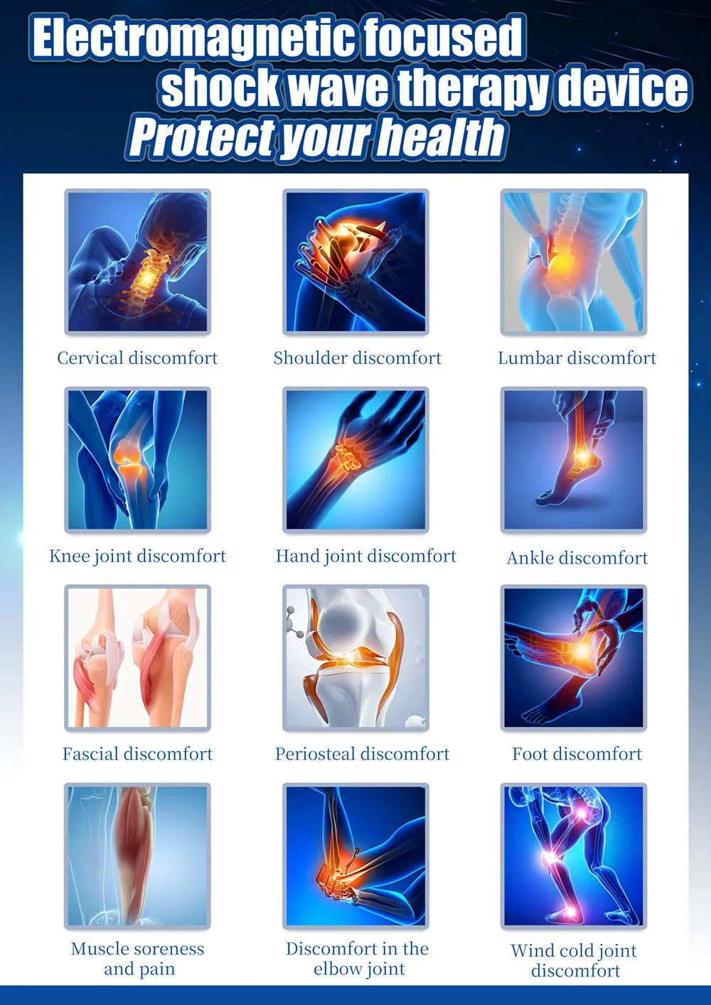 Focused Electromagnetic Shock Physical Therapy Device Focused Wave Therapy Pain Relief for Vet Use