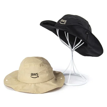 Custom 2023 Taslon Embroidered Logo Bucket Hat with Windproof Cord