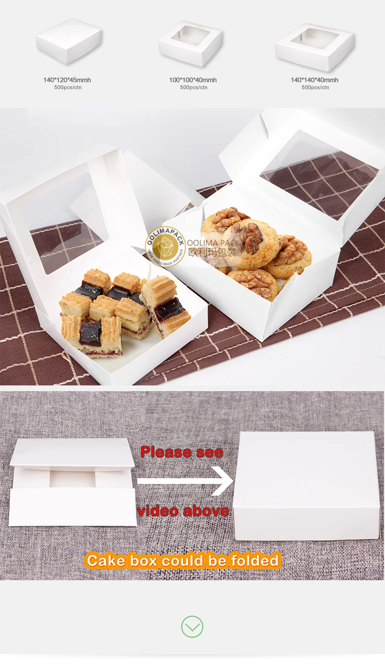 Egg Tart Packing Box Bakery dessert box white cardboard Paper printed Donut disposable packaging box details