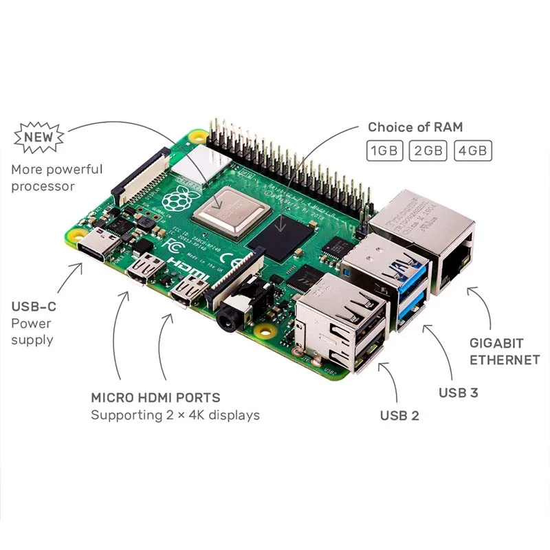Самые последние Raspberry Pi 4 Model B с 2/4/8GB оперативной памяти Raspberry Pi 4 BCM2711 Quad-core Cortex-A72 ARM v8 1,5 ГГц/Raspberry Pi пико