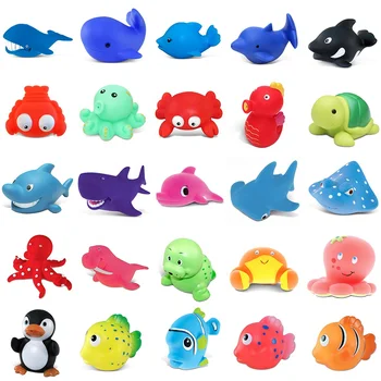 Cute Rubber Assorted Sea Animals Bath Toy 100pcs Set Floating Pvc Frog ...