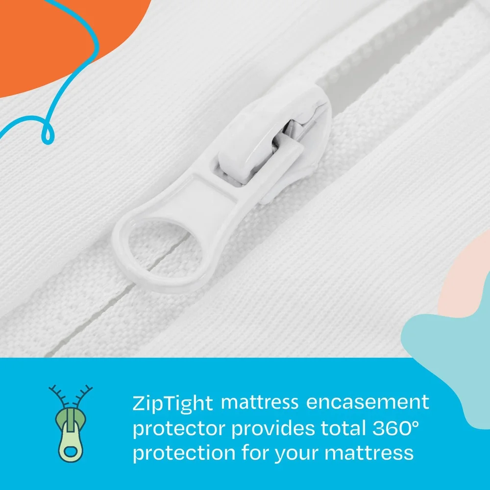 Wholesale White Polyester Bed Protector Zippered Queen Size Waterproof Mattress Encasement Cover manufacture