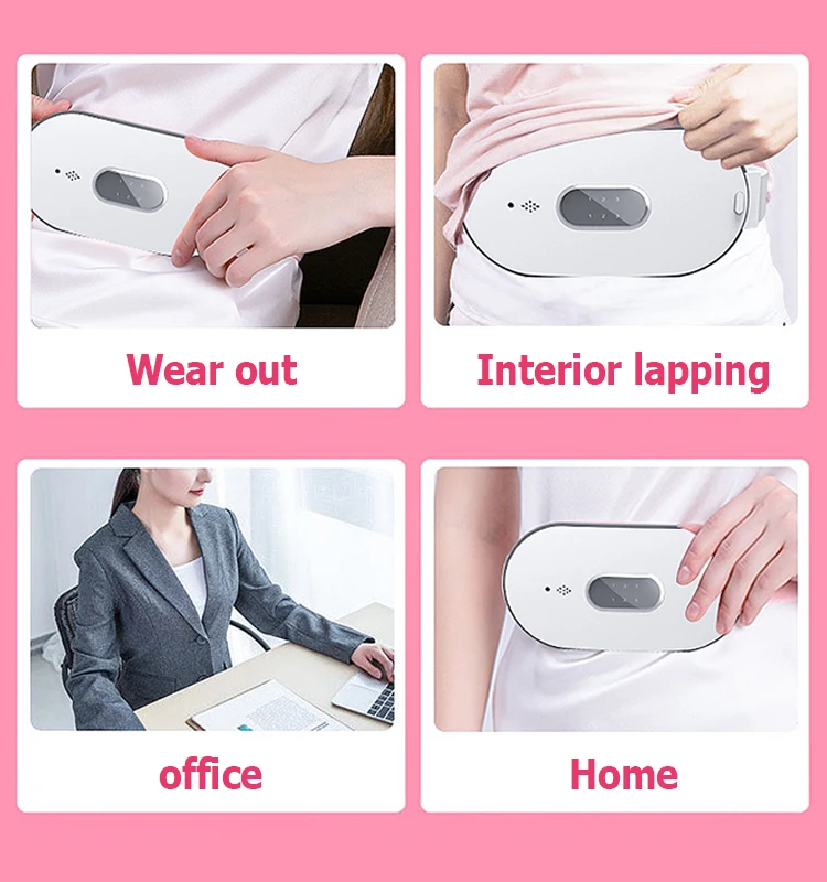 Period Cramp Massager Heating Belt Vibrating Thermal Pad Menstrual