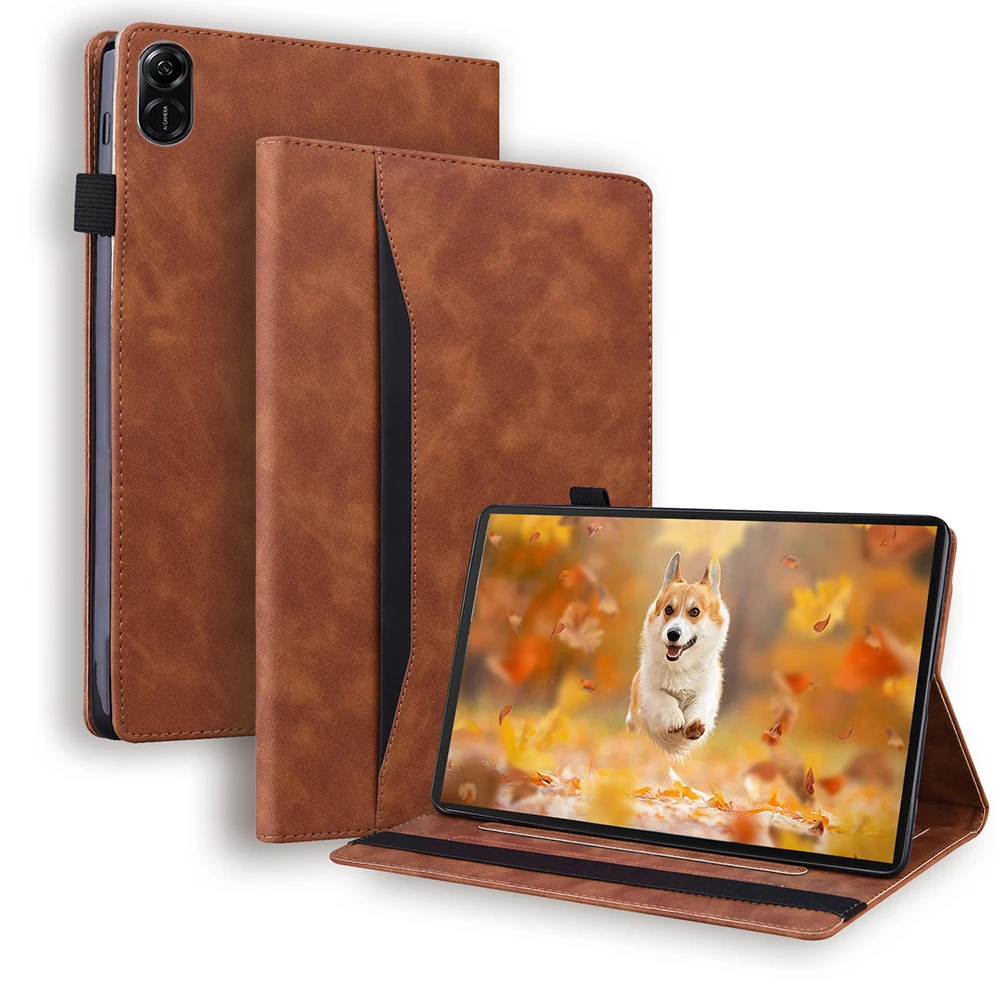 Matte Contrasting Color Protective Case For Samsung Tab S10 Fe+ Tablet A9+ 11 With Card Holder Leather Case Laudtec