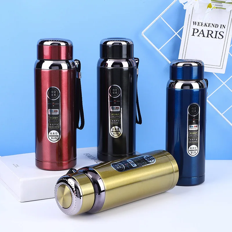 Изготовленные на заказ вакуумные колбы с двойными стенками из нержавеющей стали без БФА, изолированный термос, бутылка для воды с ручкой