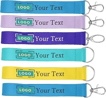 2023 High Quality Key Chain Holder Strap Hand Wrist Strap Nylon Wristlet Lanyard for Wallet Phone
