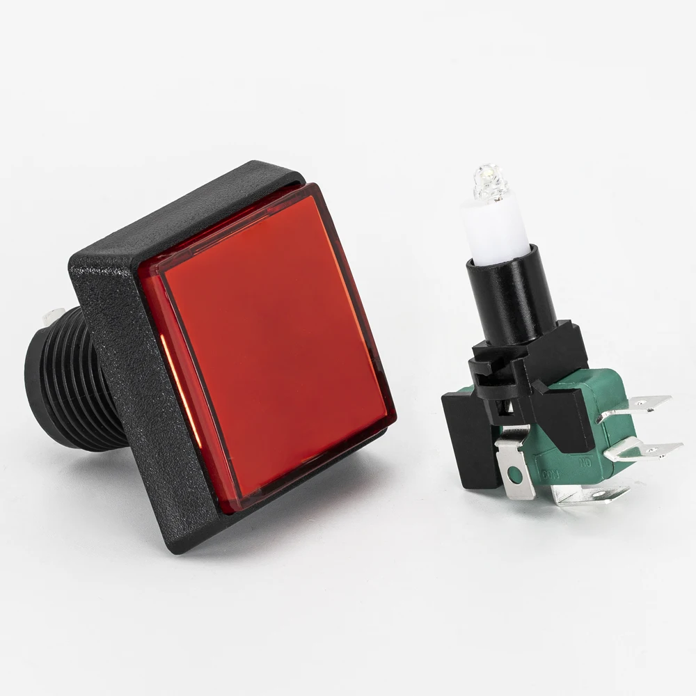 Wenzhou Push Button Switch Electrical Big Square Arcade Lanboo Push Button Arkade Switch 15 Amp With Multiple Led Color