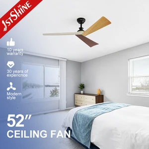 1stshine Ceiling Fan Indoor 220V DC Motor 6 Speeds Black 3 Color Plastic Blades Ceiling Fan Without Light
