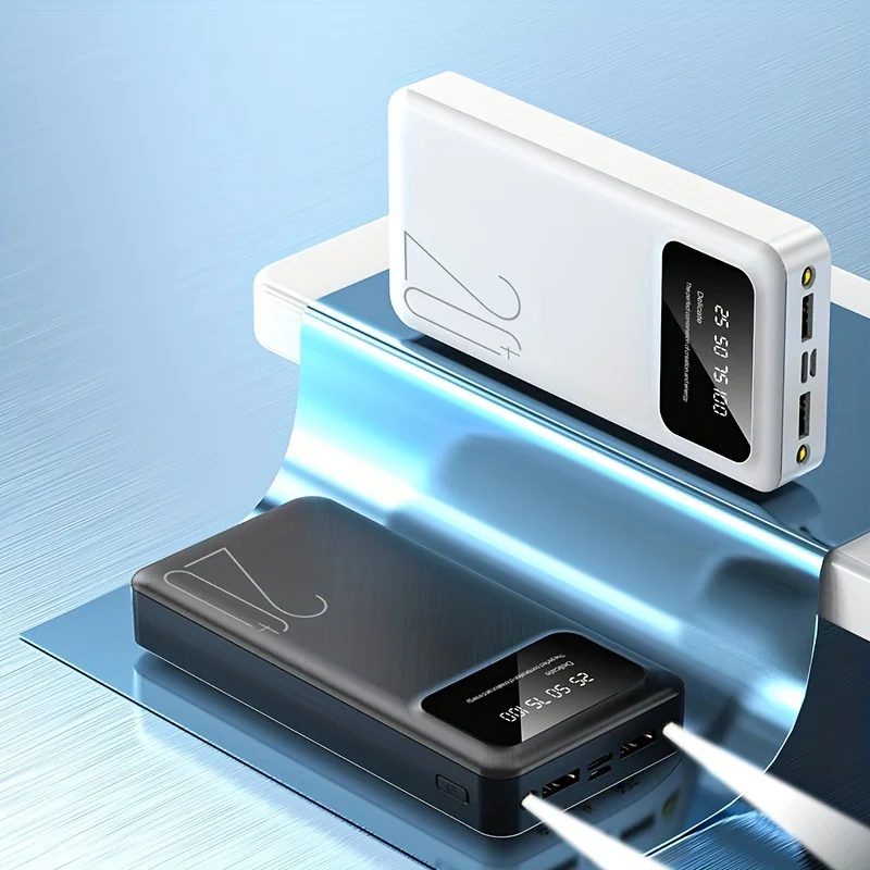 OEM ODM  Large Capacity Power Bank 20000mah Portable Flashlight Dual Output Dual Input Mobile Power Bank With High Quality