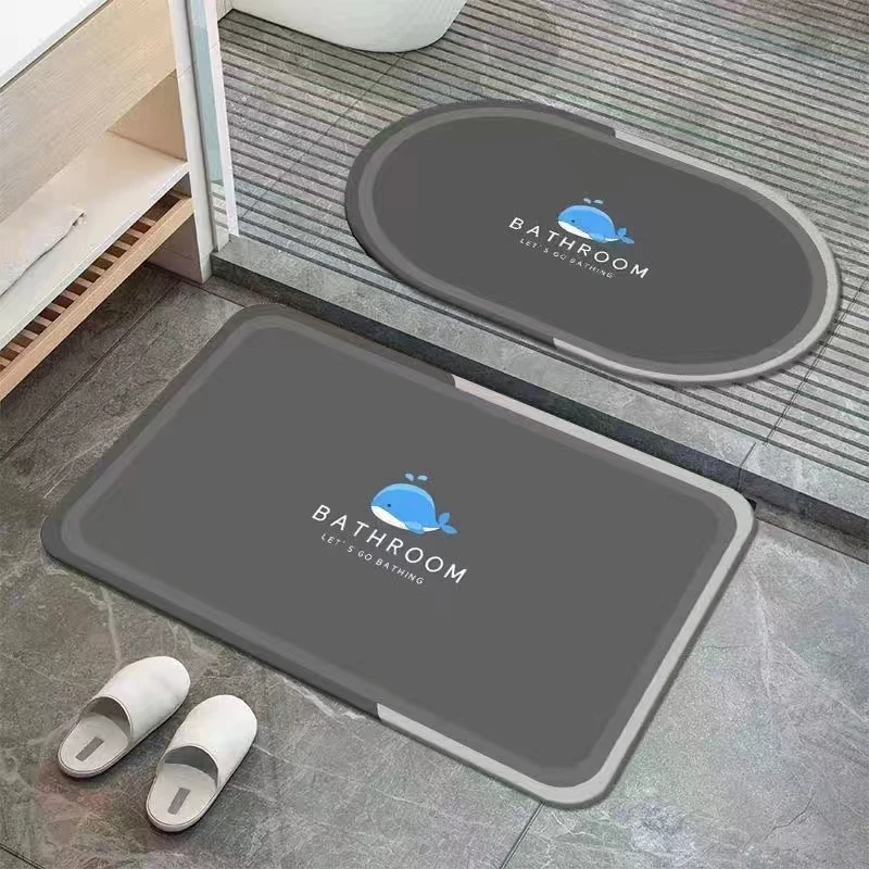 Soft Diatom Mud Bathroom Absorbent Floor Mats Nonslip Quick Drying