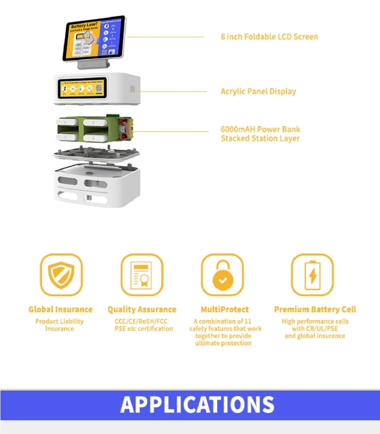 Phone Mobile Charger Shared Kiosk Power Bank Rental Sharing Station Supplier