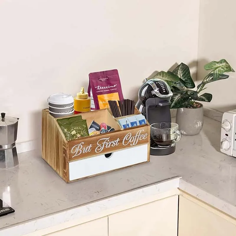 Kaffee- Und Teestation Organizer – Ordnung Für Kaffeebar, Küche Oder Bad, Schwarz
