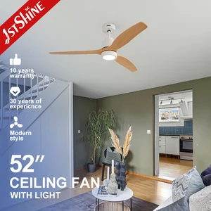 1stshine LED Ceiling Fan Plastic Blades OEM Color 6 Speeds  52" Ceiling Fan with Light and Remote Control