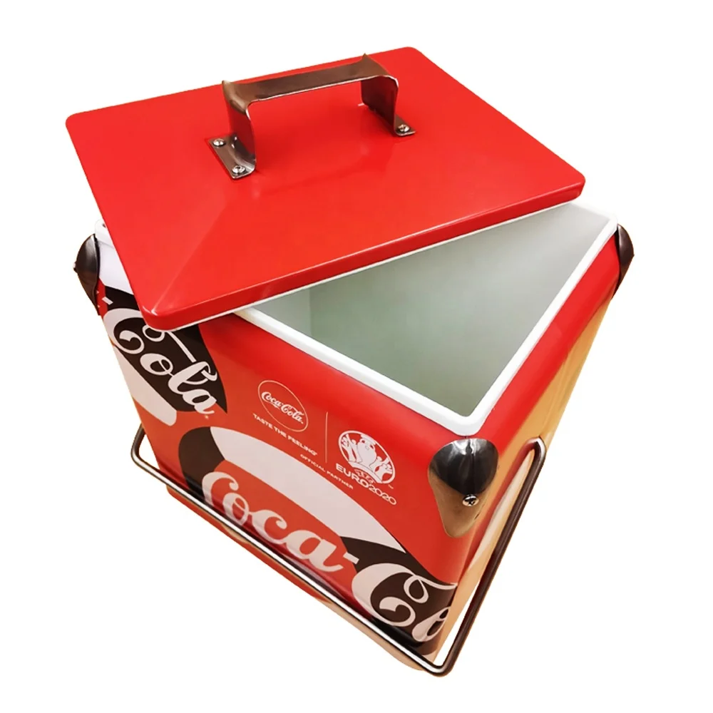 13l Ice Metal Cooler Box Garden Beer Cooler Retro Beer Buckets Beach