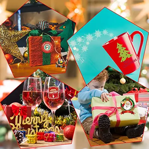 Рождественские наклейки для детей с Санта-Клаусом снежинками рождественские украшения конвертов подарки бирки