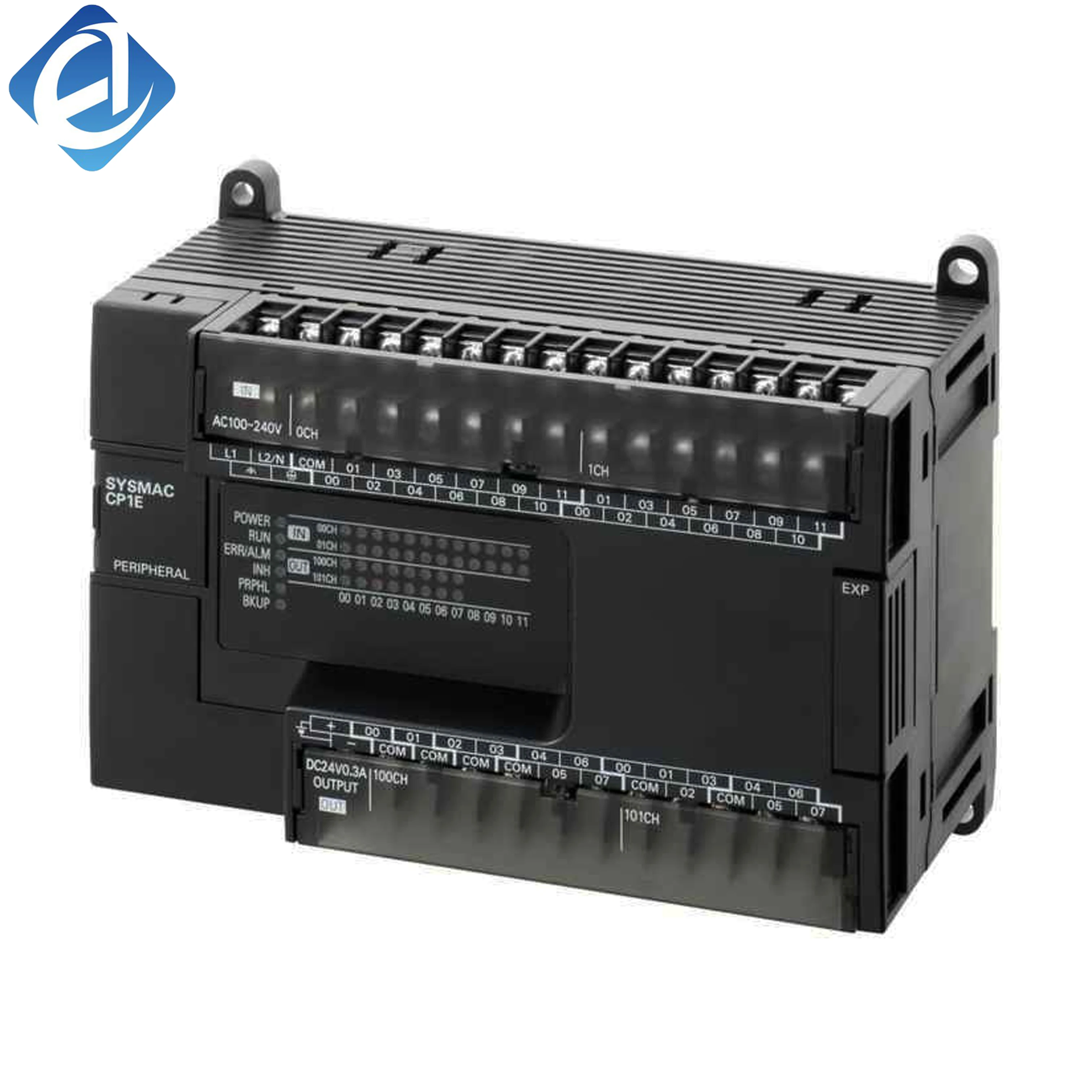 Nuovo PLC controller originale CP1H-Y20DT-D della serie Omron CP1H, ad alte prestazioni, utilizzato come unità di controllo centrale per sistemi di automazione industriale di piccole e medie dimensioni.