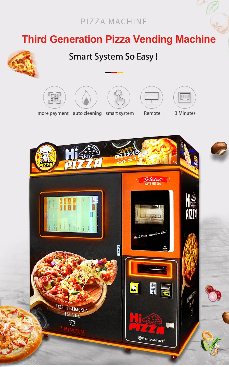 Fully Automated Rebellion Pizza Vending Machine See Through With Online