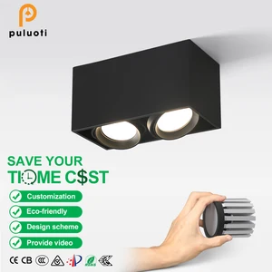 Customize Dali Zigbee Dimmable Ceiling Surface Fixed Downlight 36W Cob 2-Head Black Led Lighting Warm White Adjustable AR80