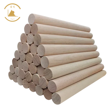 Hongshun Factory Direct Finished Wooden Stick Beech Wooden Dowel Rods Wooden Dowel