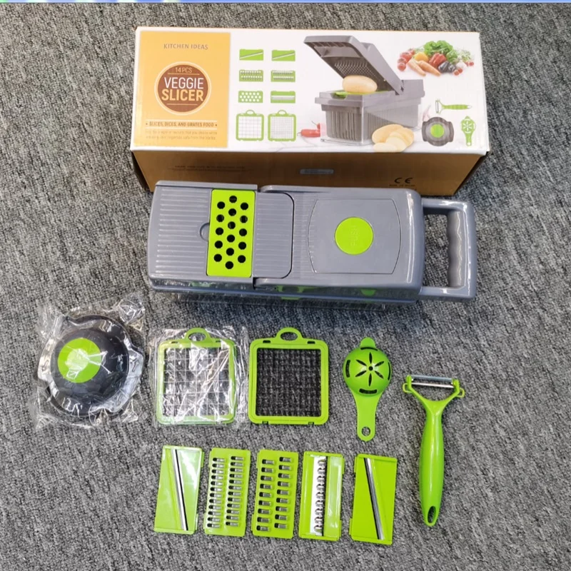 Kitchen Multi 15 in 1 Manual Mandoline Fruit Cutter Onion Dicer Veggie Slicer Vegetable Chopper