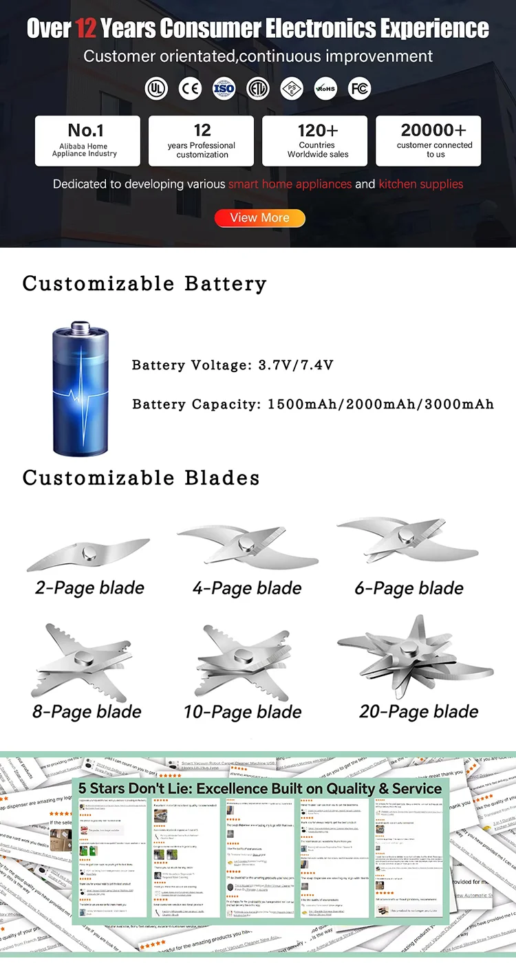 Portable 400ML Electric Juicer Blender Rechargeable Mini USB Juicer 6 Blades Smoothie Fruit Professor Wireless at Home