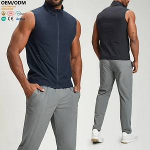 XW-EBX5085 Gym Clothing Sleeveless Breathable Zip up Running Jogging Sports Activewear Fitness Custom Men's Sleeveless Vest