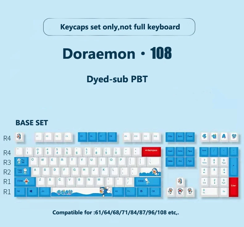 Amazon горячая Распродажа популярная утолщенная двойная инъекция 108 крашеные сублимированные клавиши PBT для механической клавиатуры