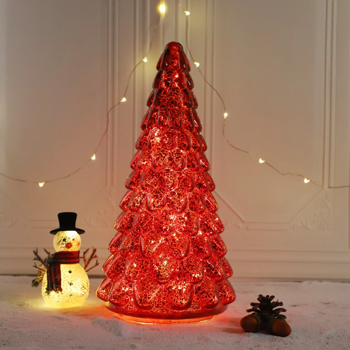 Top Sale Items Red Glass Christmas Tree Ornaments Modern Christmas Decoration