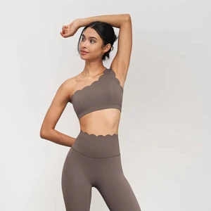 Custom Sports Bra with Detachable Cups and Single Strap; Yoga Bra with Shock-absorbing and Uplifting Effect