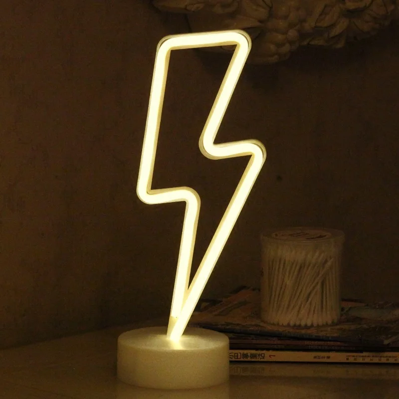 Lightning Signs LED Neon Night Light Indoor Desk Table Party Christmas Wedding Decoration Neon Lamp details