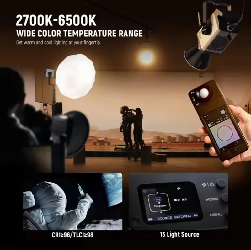 NEEWER AS600B 600W Professional COB Continuous Video Light for Outdoor  Shooting Pk AD600BM