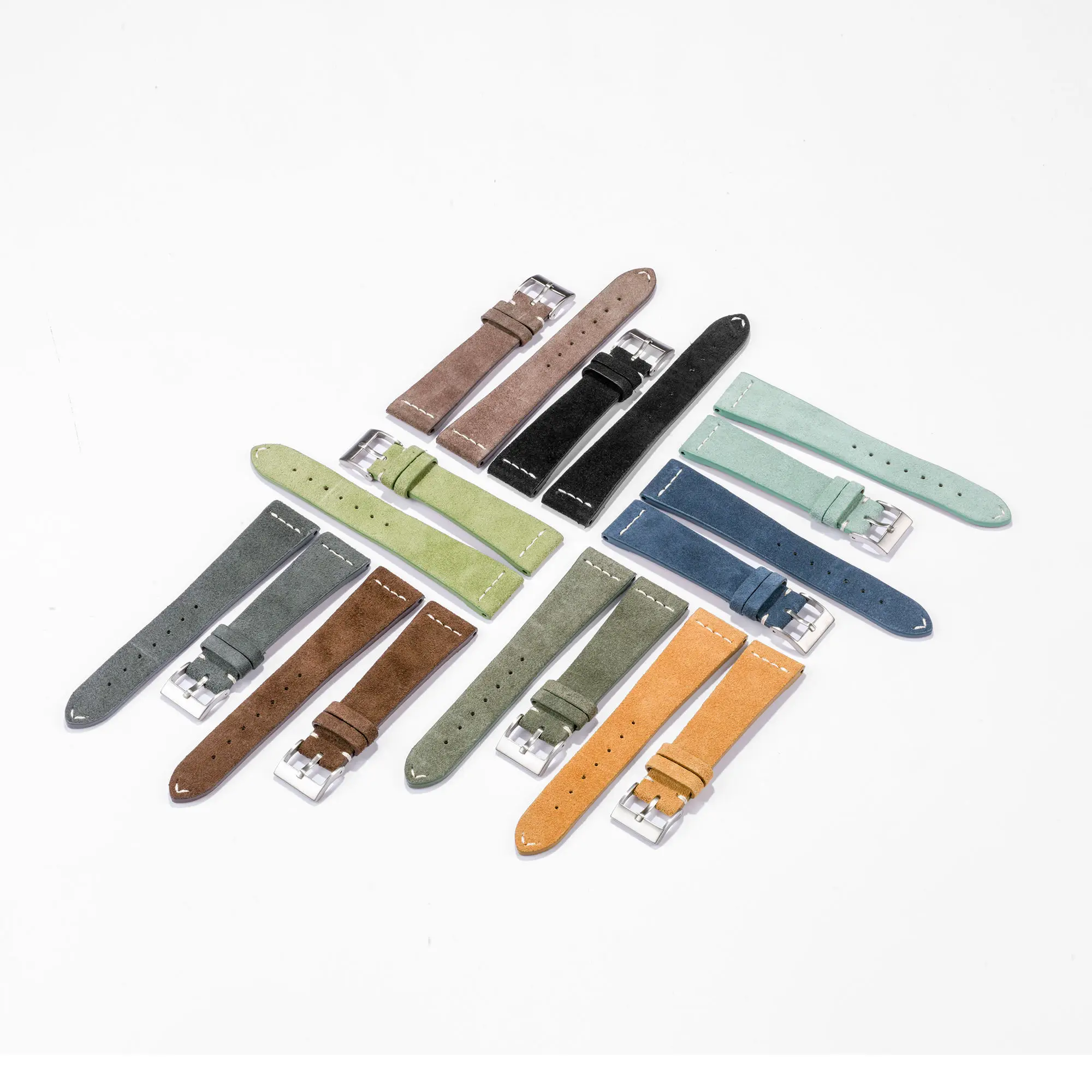 Oem and Odm Classic Color Popular Design 22Mm Machine Stitch Genuine Watch Belts Strap for Wristwatches