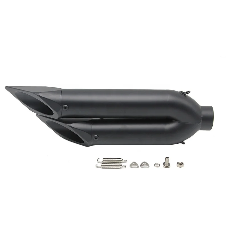 XE-R Motorcycle Modified Muffler 51mm Dual Double Exhaust Pipe Silencer Fit for SZK GSX-R Z750 Z800 ER6N