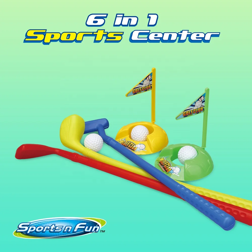 Sports & Fun - 6 in 1 Outdoor Sports Toy Set for Kids Family Fun Tennis Golf Flying Disc Boomerang Cross Collar Catch Ball Game