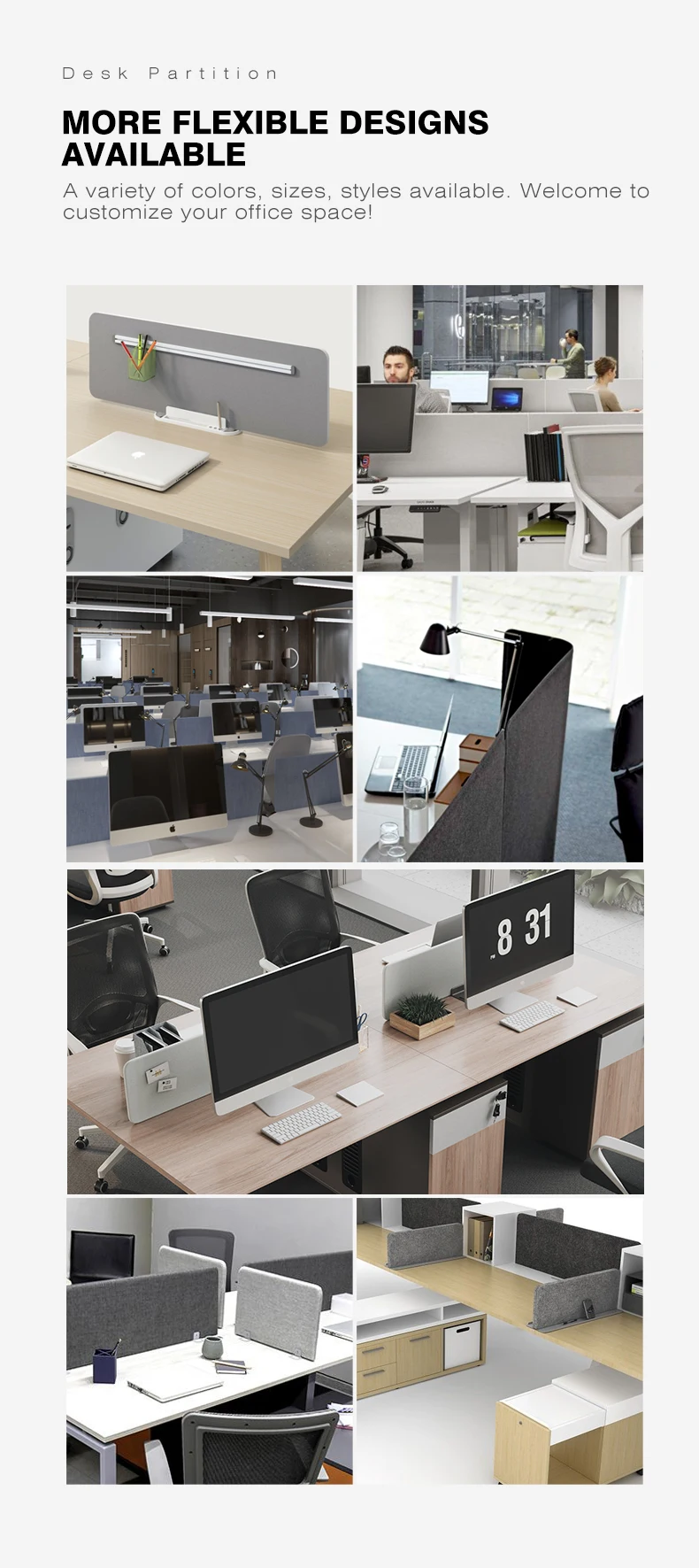 100% PET Partition Desk Office Partition Table Workstation Desk Partition Board manufacture