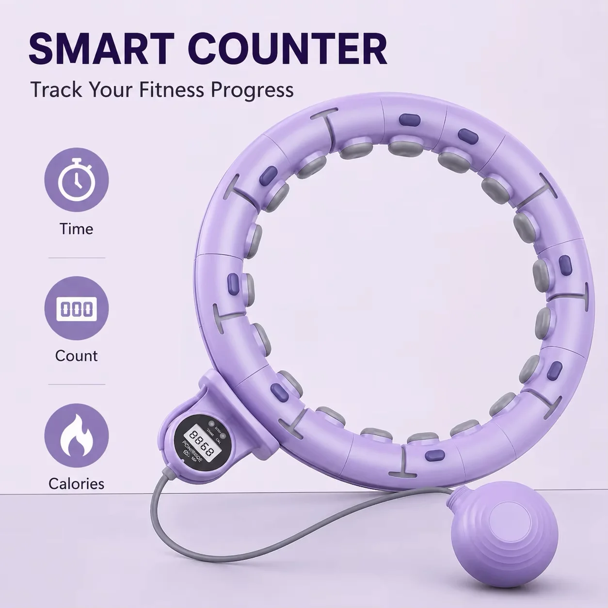 New Smart Fitness Hoop Adjustable Weight Detachable Design PP Material Fat-Burning for Unisex Waist and Abdominal Workout