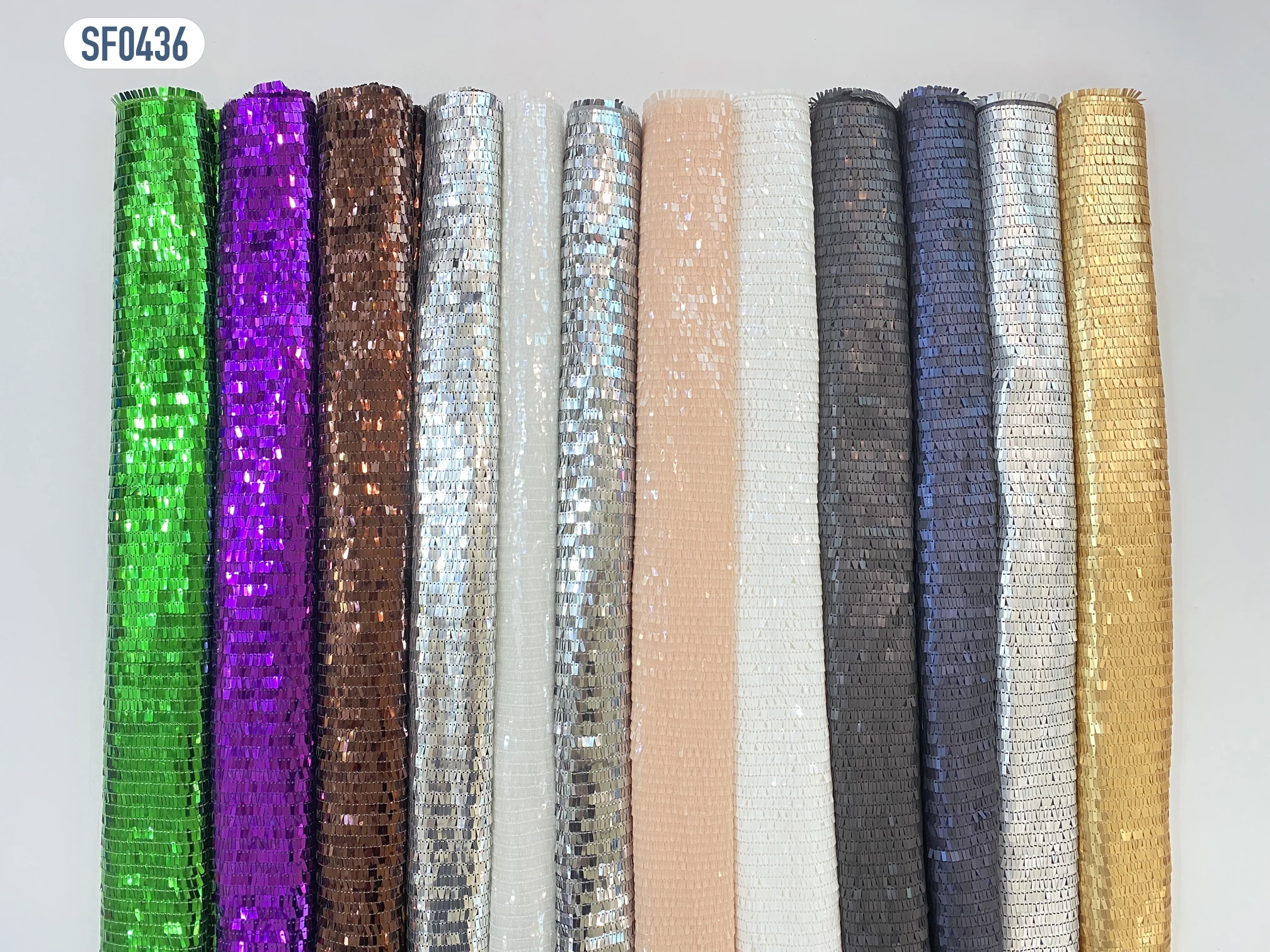 Eco-Friendly Sparkly Reversible Sequin Lace Fabric for Wedding Dress Custom Mermaid Fish Scale  Tulle Fabric