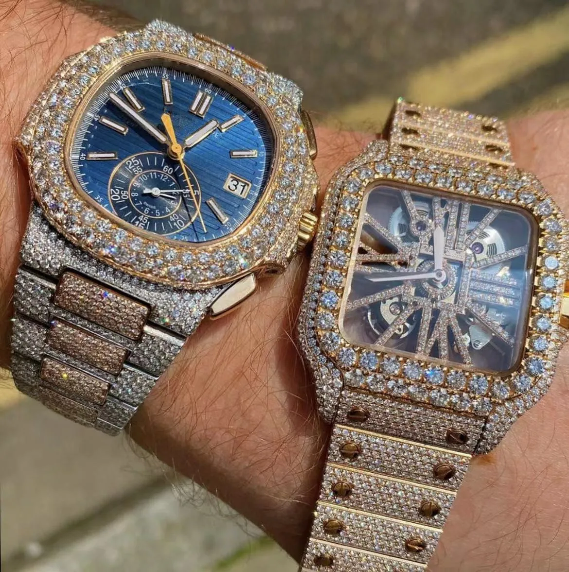 Luxury Men Watches Iced Out Moissanite Diamonds Watch Automatic Setting Hip  Hop Stylish Labor Cost For Each Diamond - Buy Moissanite Diamond Watch,Iced  Out Watch,Luxury Watch Product on 