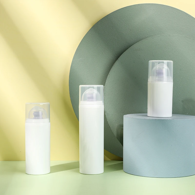 Экологичная металлическая безвоздушная бутылка 15 мл 30 мл 50 мл, перерабатываемая пластиковая безвоздушная бутылка для ухода за кожей
